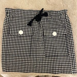 Zara adjustable navy blue and white checkered skirt